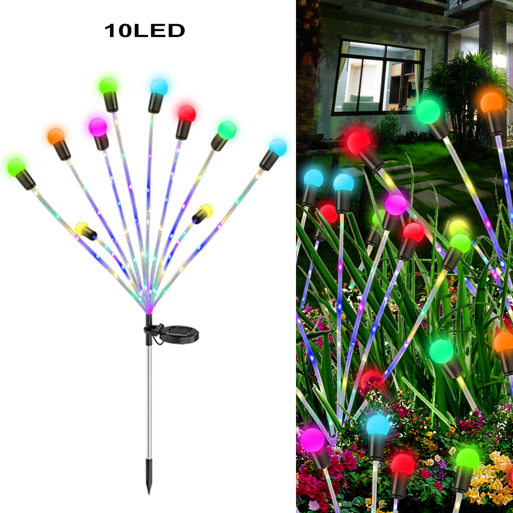 6/8/10led Solar Clear Pole Firefly Lights Outdoor Waterproof - Temu