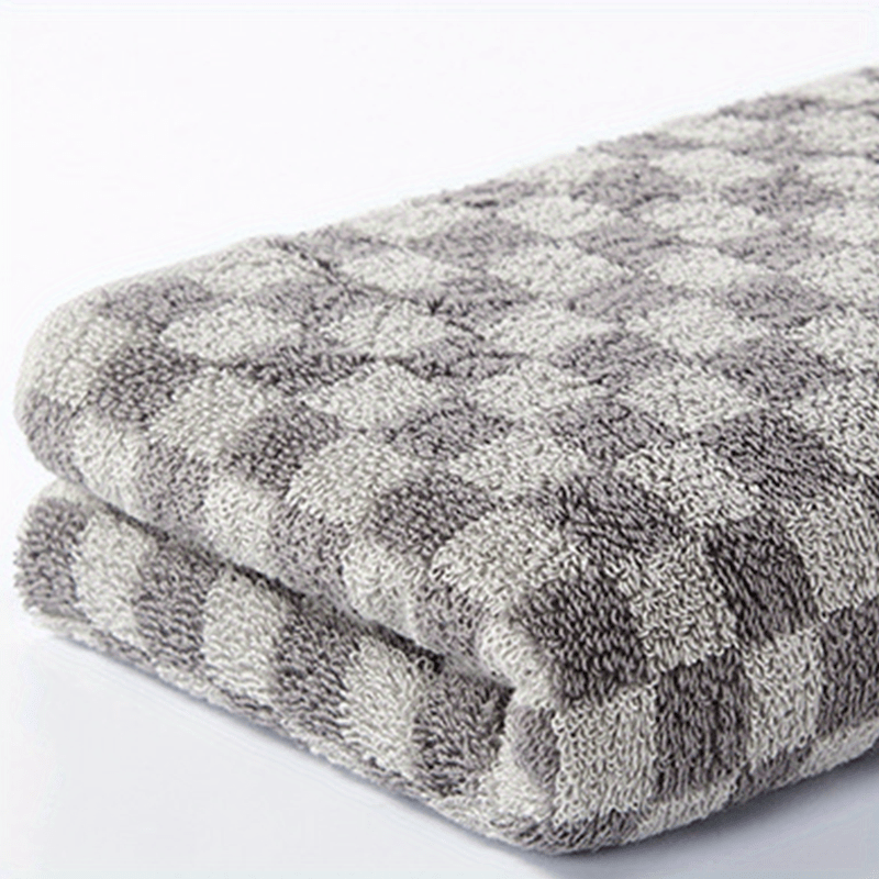 5pcs Plaid Pattern Hand Towel Cotton Soft Face Towel Absorbent Hand Towel