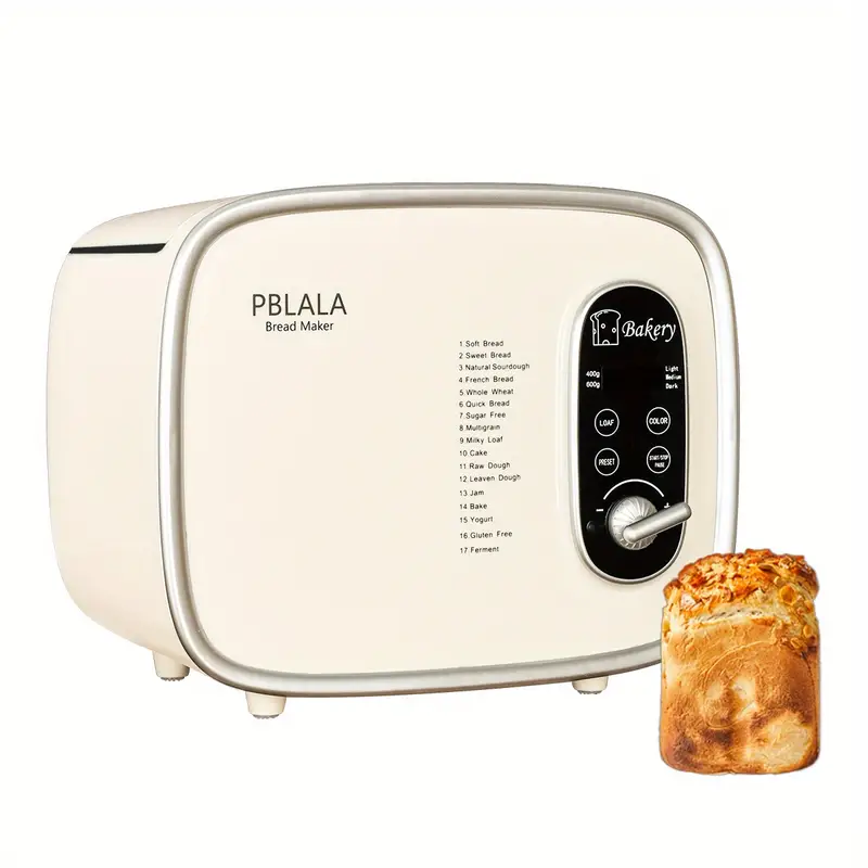 1pc 1.2LB Bread Maker, 17-in-1 Automatic Bread Machine,Customized Automatic  Programs Bread Maker, Electric Yogurt Cake Bread Toast Baking Machine 15 H