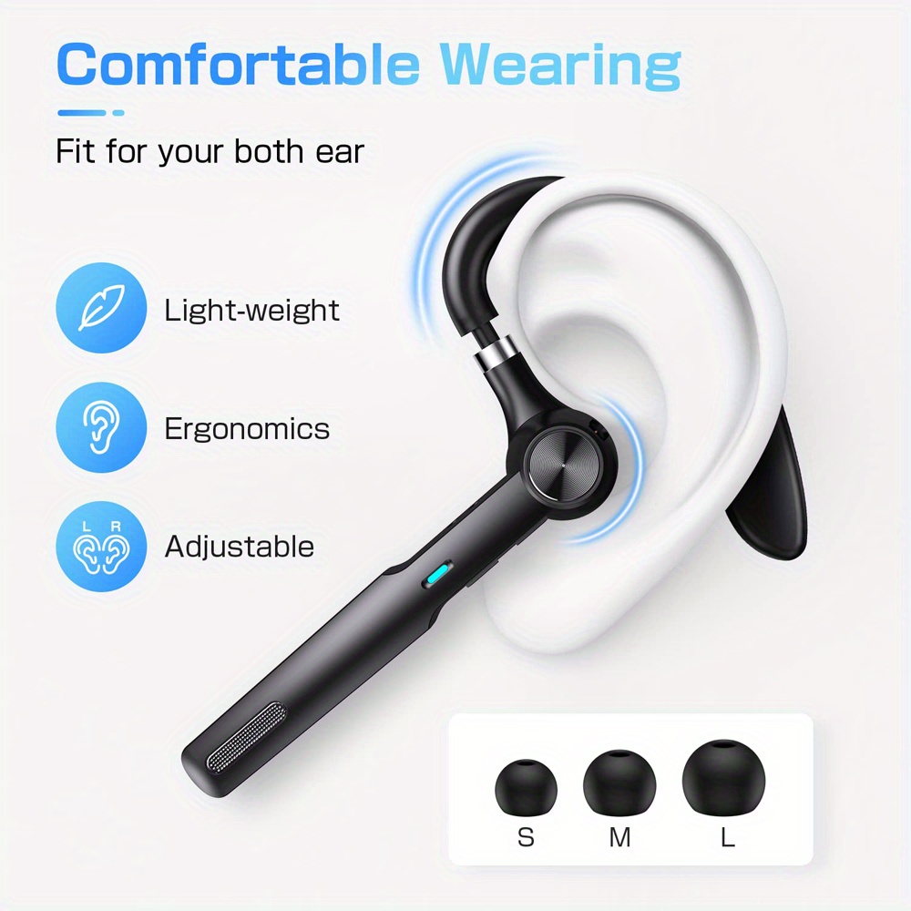 Pollway Oreillette Bluetooth sans Fil, V5.1 Kit Mains Libre Casques  Bluetooth Mono avec Microphone Fonction Muet LED CVC8.0, 70H D'utilisation  avec Boîtier de Charge pour iPhone Android Samsung PC : : High-Tech