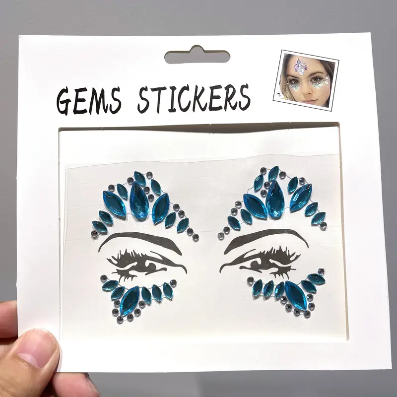3d Acrylic Face Tattoo Stickers Glitter Rhinestone - Temu