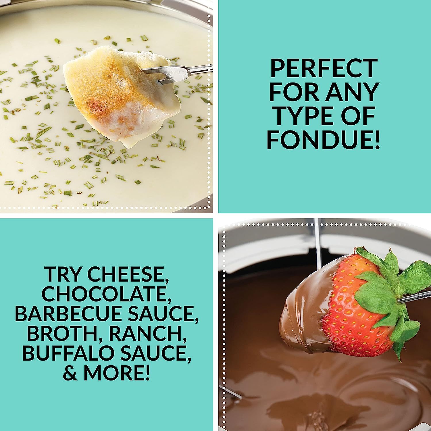 Juego de ollas para fondue, mini juego de ollas eléctricas para fundir  queso de chocolate, máquina para hacer fondue de chocolate con tenedores de