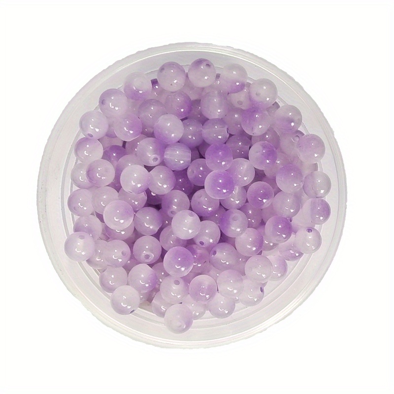 Fabrication de bijoux - 100 perles en plastique rondes 6 mm - violet / mauve