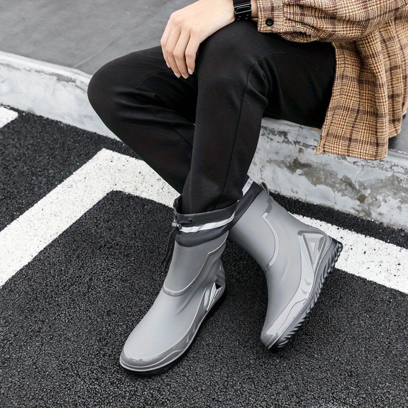 Mens Solid Pvc Rain Boots Slip On Non Slip Durable Waterproof Comfy Rain  Shoes For Outdoor Working Fishing - Sports & Outdoors - Temu New Zealand