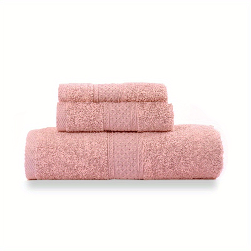 Bath Towel Washcloth Cotton Towel Set, Solid Color Soft Absorbent Towels,  Multipurpose Use For Hotel, Bathroom, Shower, Spa, Sauna, Multi Color  Options - Temu