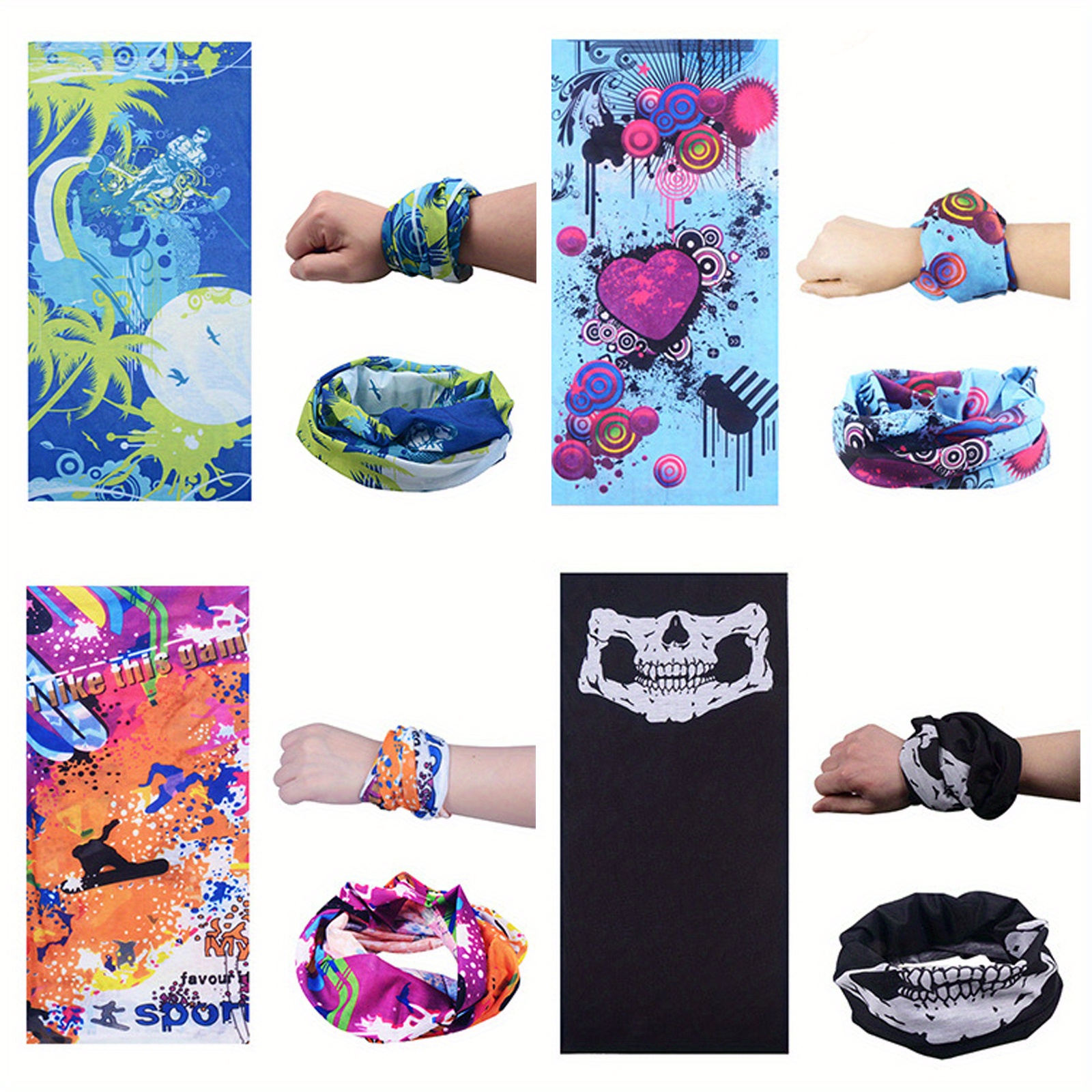 Skull Printed Bandana Scarf Stylist Protected: Windproof - Temu