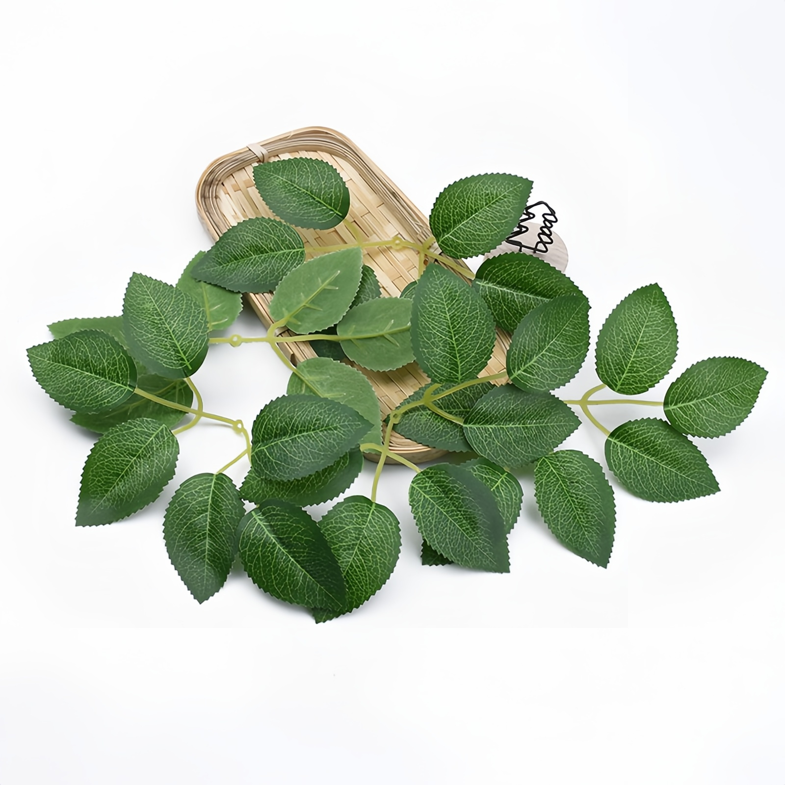 Artificial Green Leaves, Bulk Silk Greenery Fake Rose Flower Leaves For Diy Wedding Bouquets