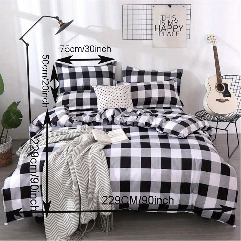 Black and white plaid bed skirt best sale