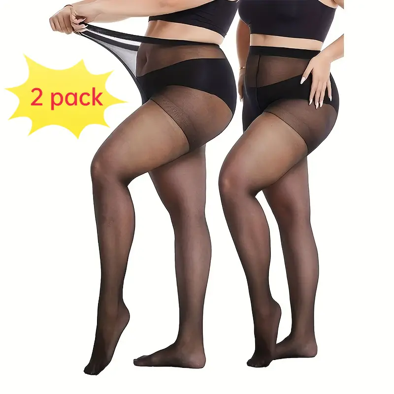 Plus Size Basic Pantyhose Set Women's Plus 20d Control Top - Temu