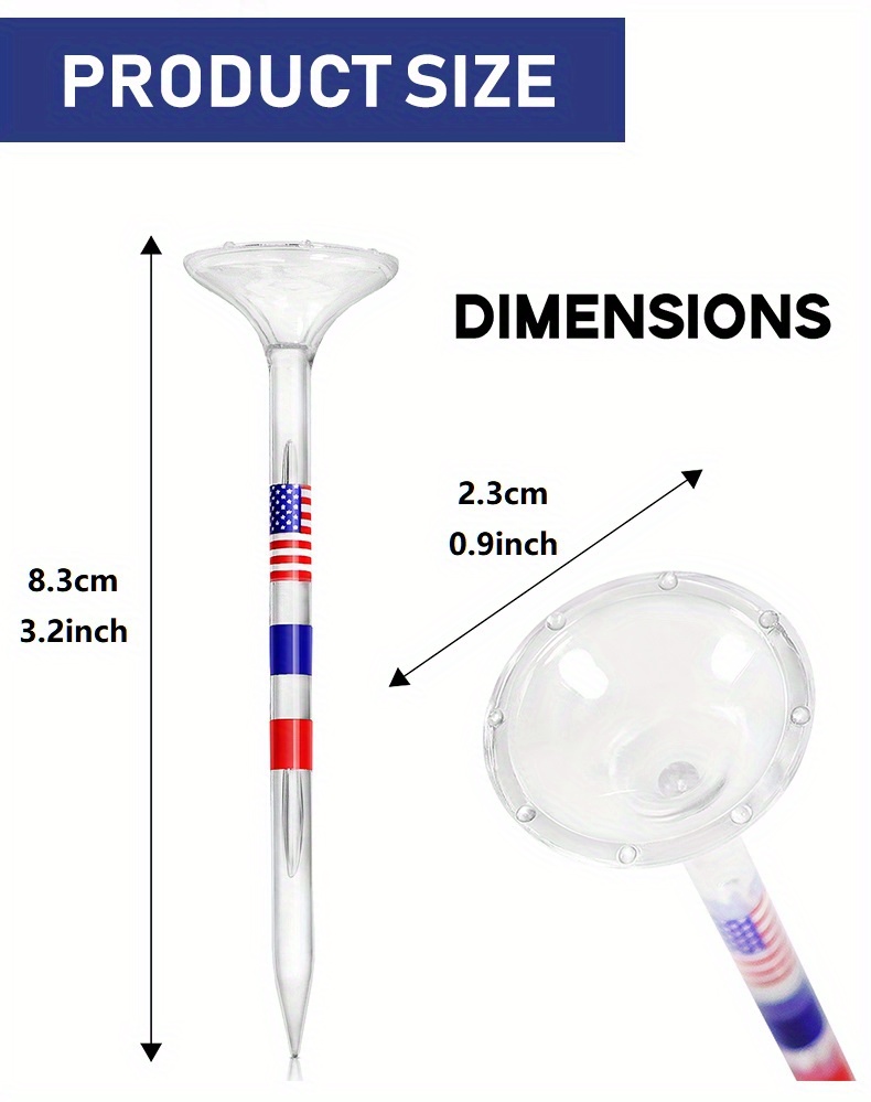 50pcs transparent golf tees large round cup american flag unbreakable plastic long golf tees reducing friction and side spining outdoor golf accessories details 1