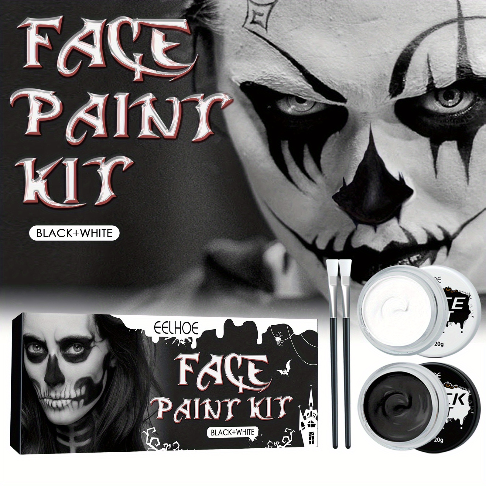 Non-toxic Kids Bright Color Halloween Makeup Kit Face Paint Party