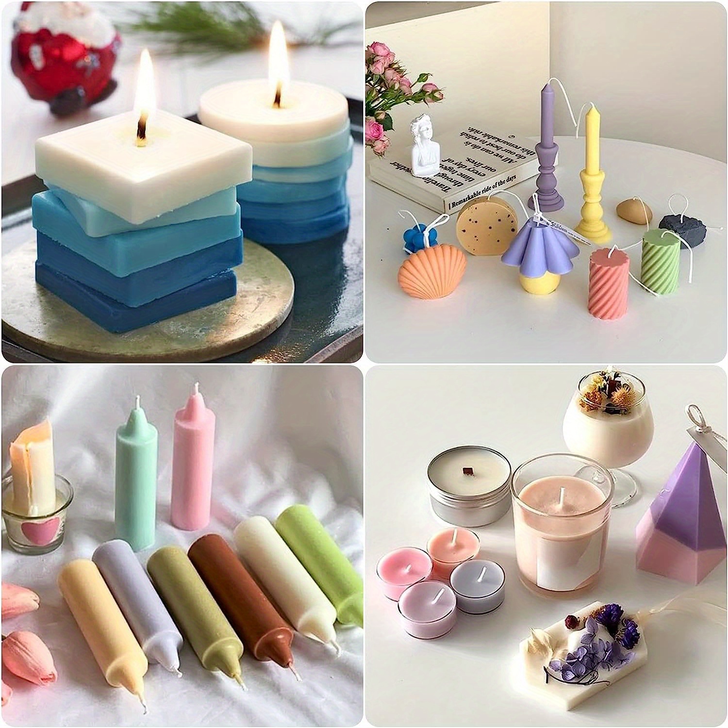 TEHAUX 6 Pcs Soy Wax Coloring Dye Candle Molds for Candle Making Candle  Scents for Candle Making Soy Wax for Candle Making Soy Candle Wax DIY  Candle