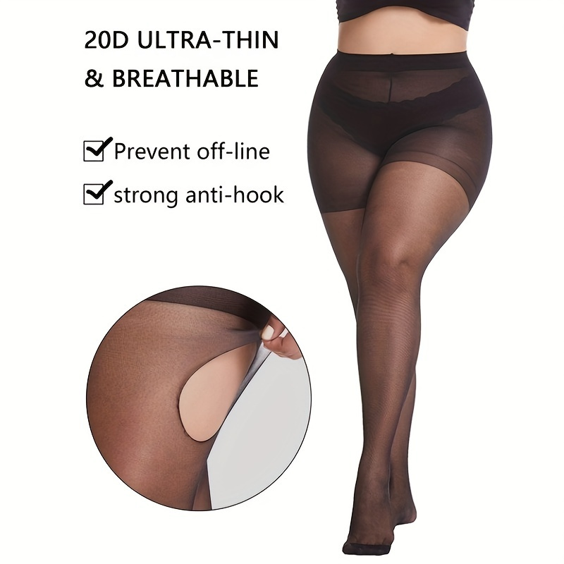 Basic Pantyhose Set Plus Size Women s Plus 20d Control Top - Temu