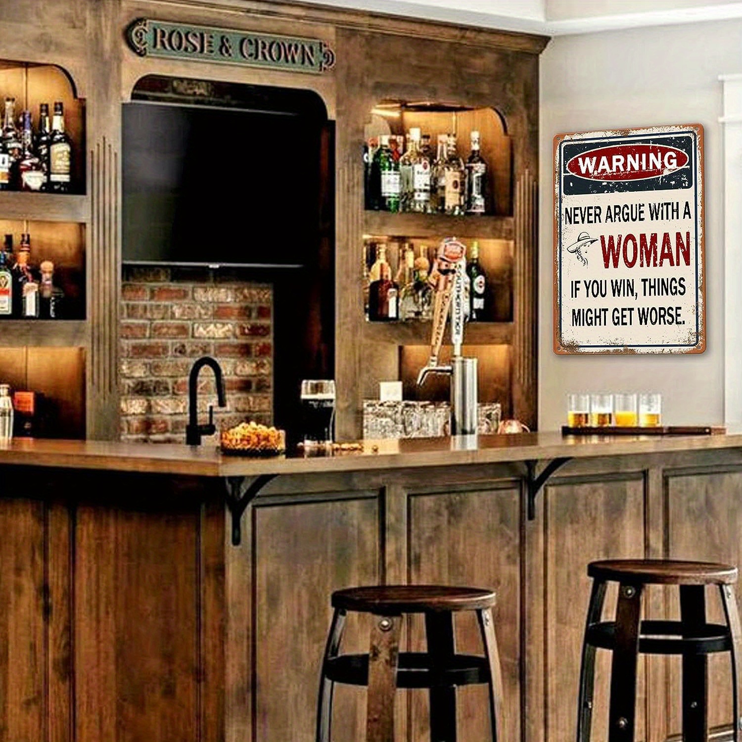 Targa Metallica Vintage Con Testo Divertente - Decorazione Da Parete 20x30 Cm Per Garage, Giardino O Casa - Foto 10