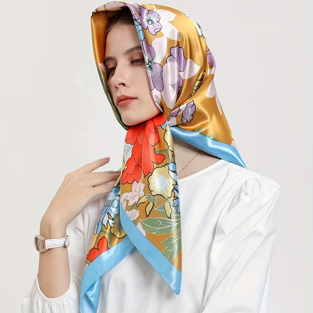 Earthy Modern Dubai Scarf in Silk Satin