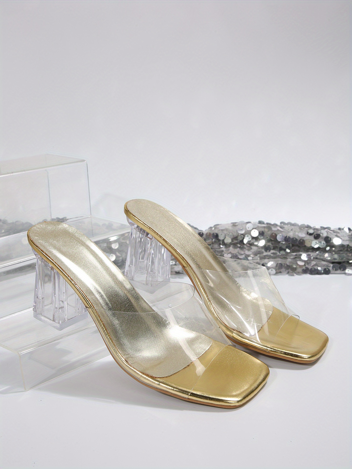 Womens Block Heeled Sandals Fashion Square Toe Summer Heels Comfortable  Transparent Strap Heels - Women's Shoes - Temu Poland
