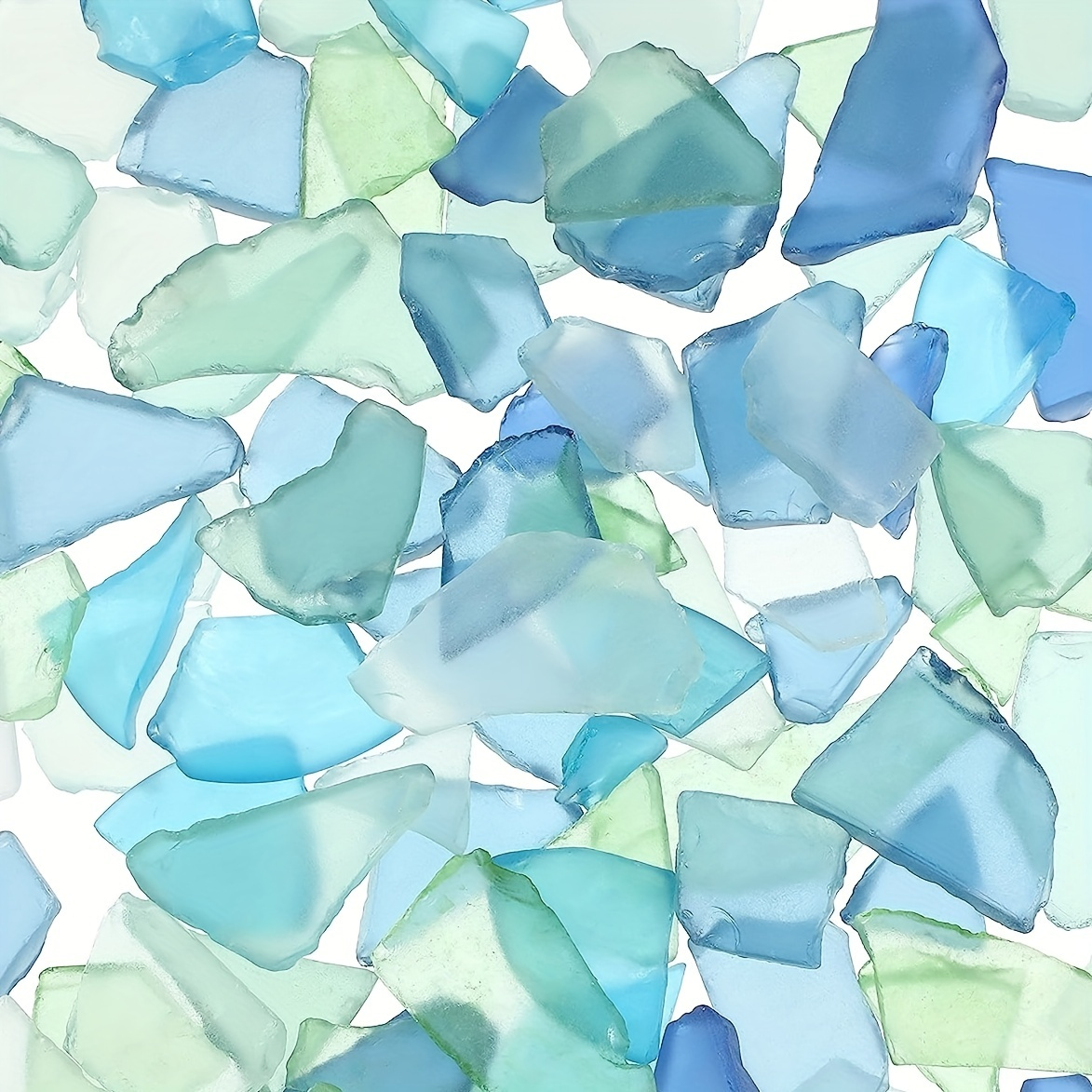 Sea Glass Pieces for Crafts, Weddings & Home Decor - Frosted Flat Glass in  Blue, White & Green (11 Oz)