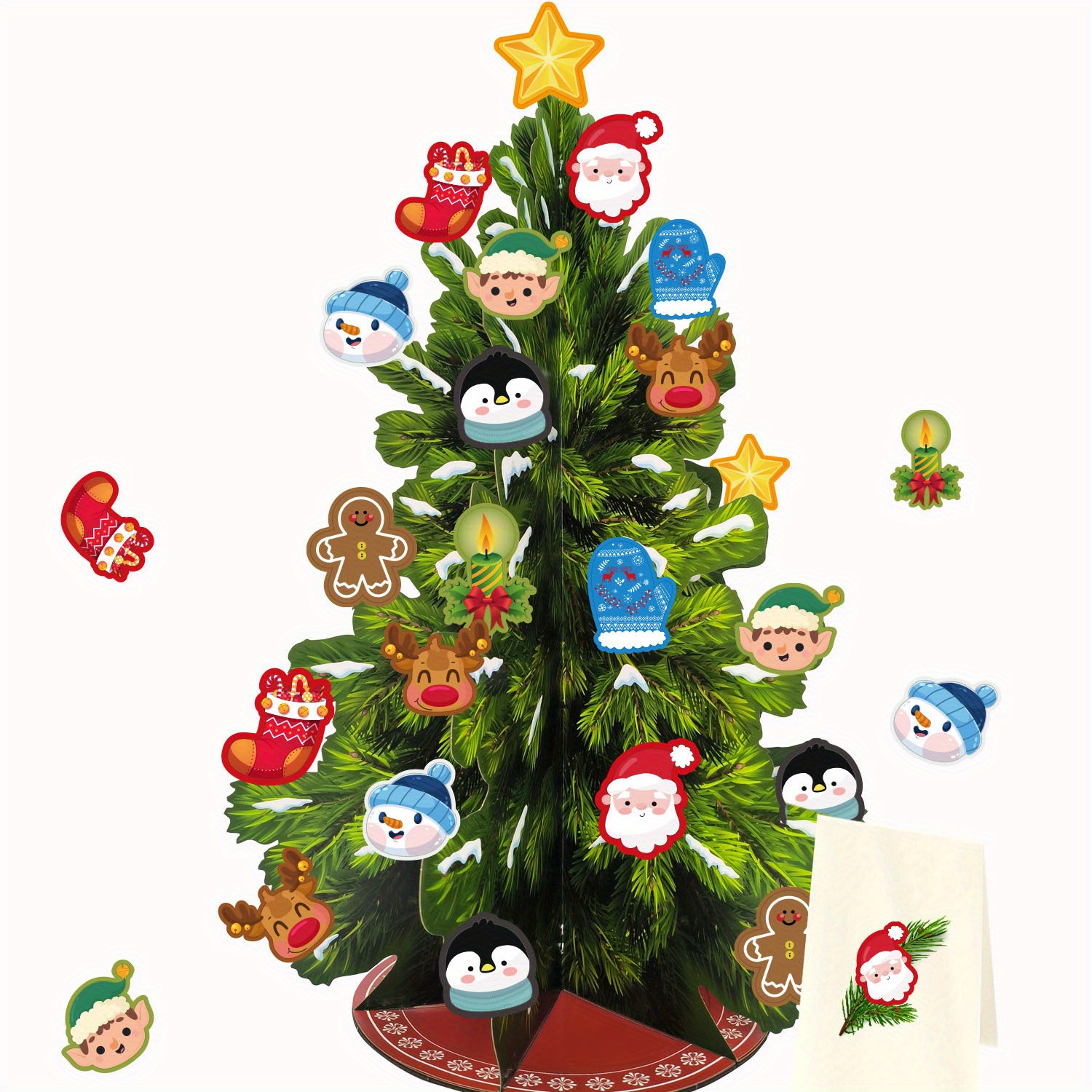 Penguin Climbing Christmas Tree Gift Pack Scene Decor - Temu