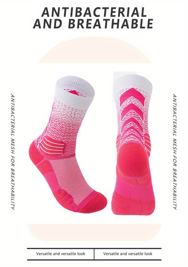  Elite Versatility Basketball Crew Socks - Pink/ Black