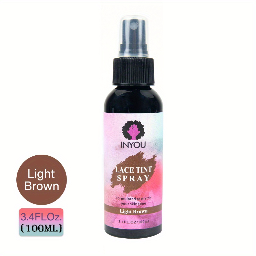 Lace Tint Spray for Lace Wigs and Dark Brown Middle Brown Light Brown Lace  Tint Spray For Closures, Wigs And Closure Front-100ml (Light Brown)