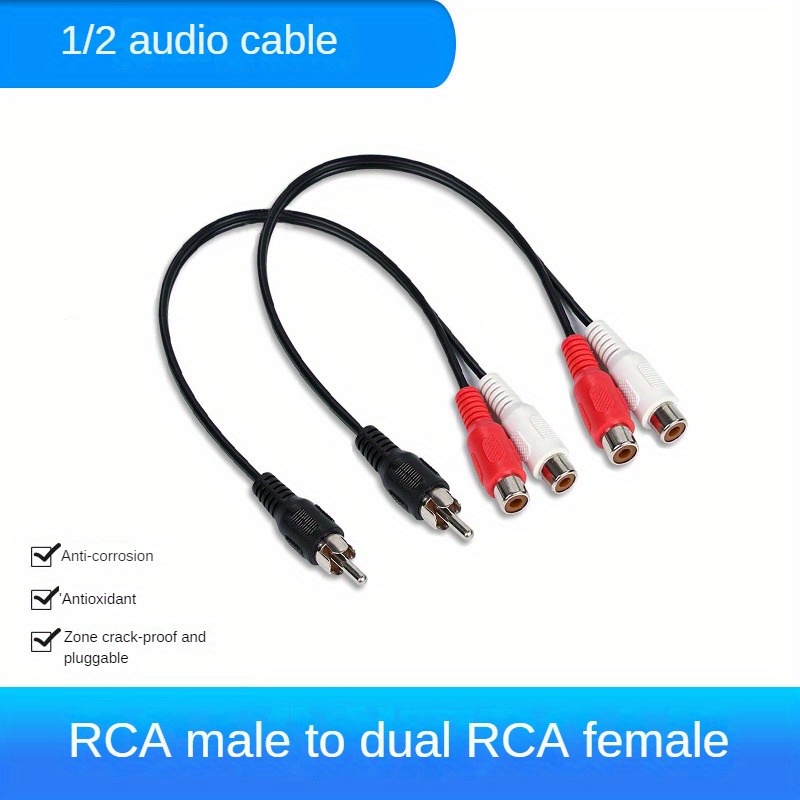 2 Uds Macho 2 Hembra Rca Cable Adaptador Altavoces Audio Cable
