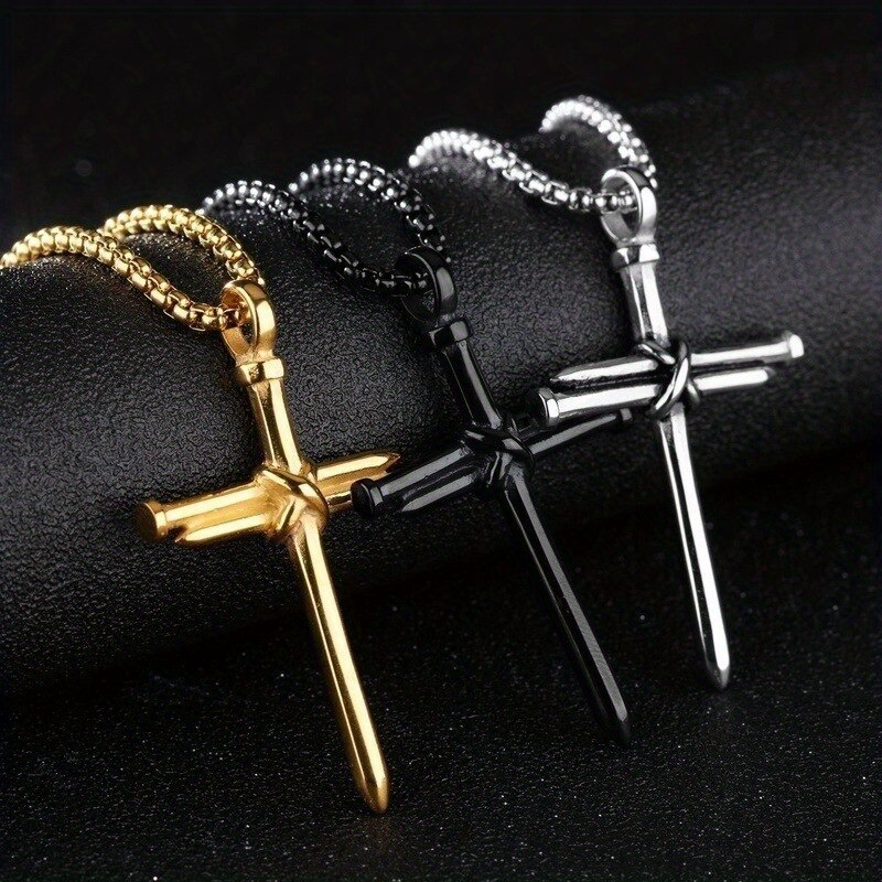 Nail hot sale cross necklace