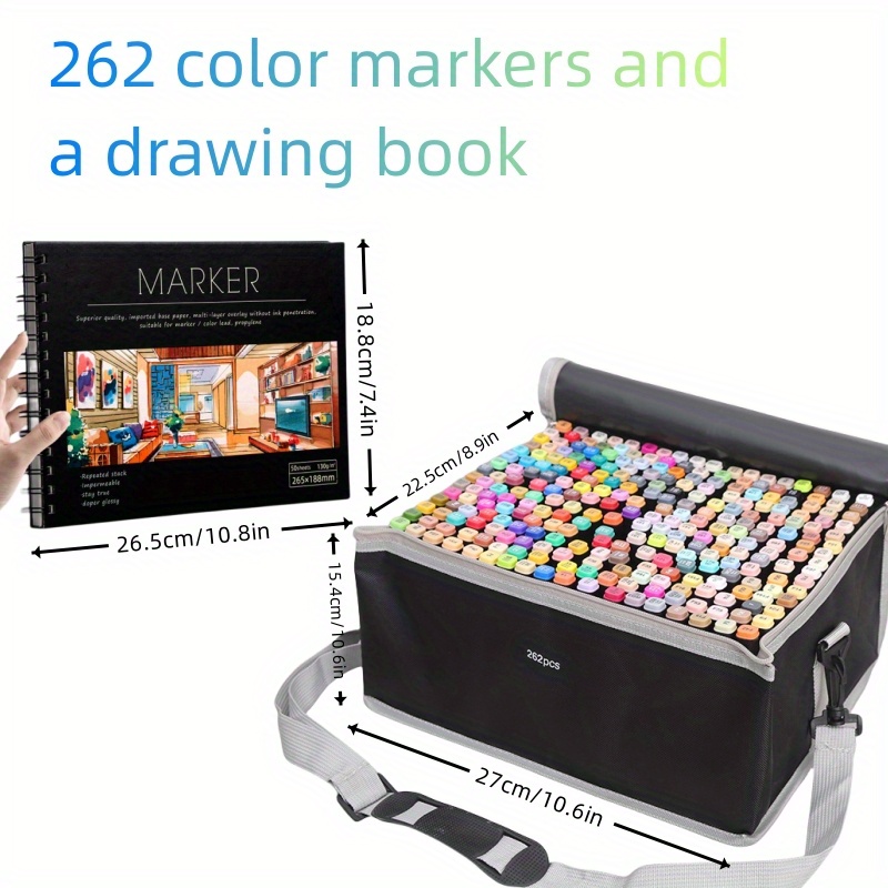 Halloween Christmas Gift 262 Colors Markers Set+ 16k Painting Book