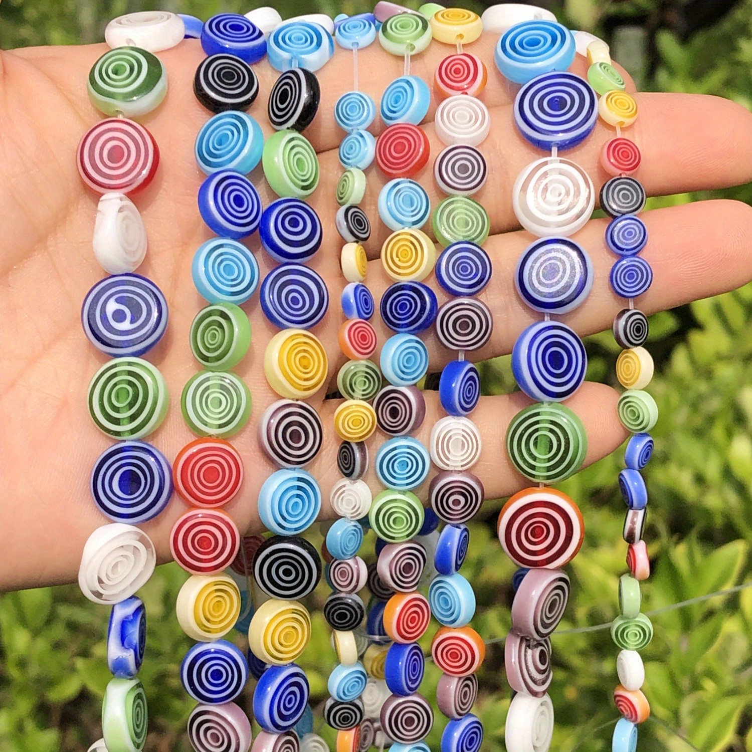 Beads Glass Loose Round Necklace Jewelry DIY Spacer Fairy Fluorescent Kits Beading Lampwork Mushroom Glow Luminous, Women's, Size: 1X1X1CM