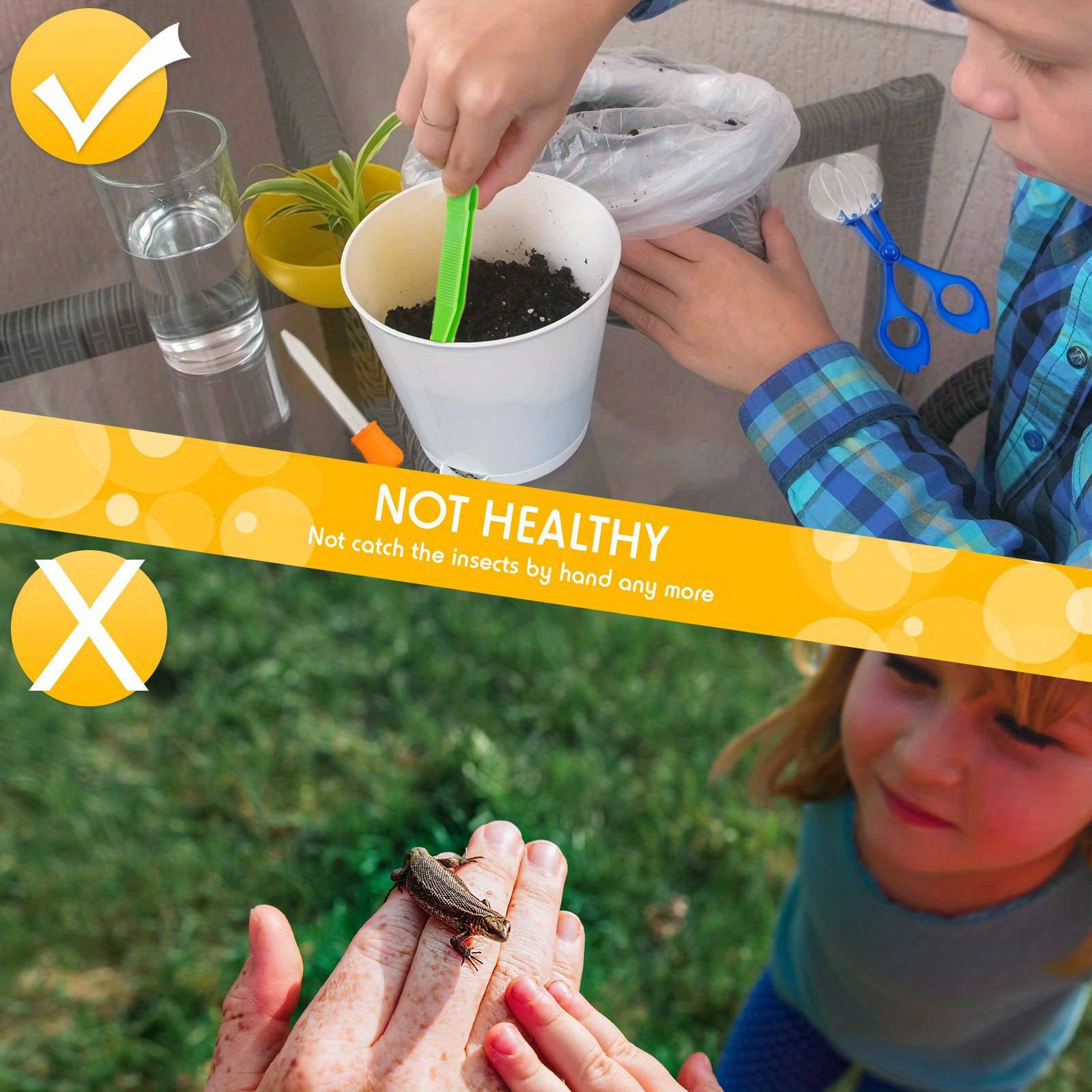3pcs Fine Motor Skills Toy Set: Insect Scissor Clip, Tweezers, and Rubber-Tipped Pipette Insect Catcher, Science Sensory Learning Tool for Outdoor Exploration