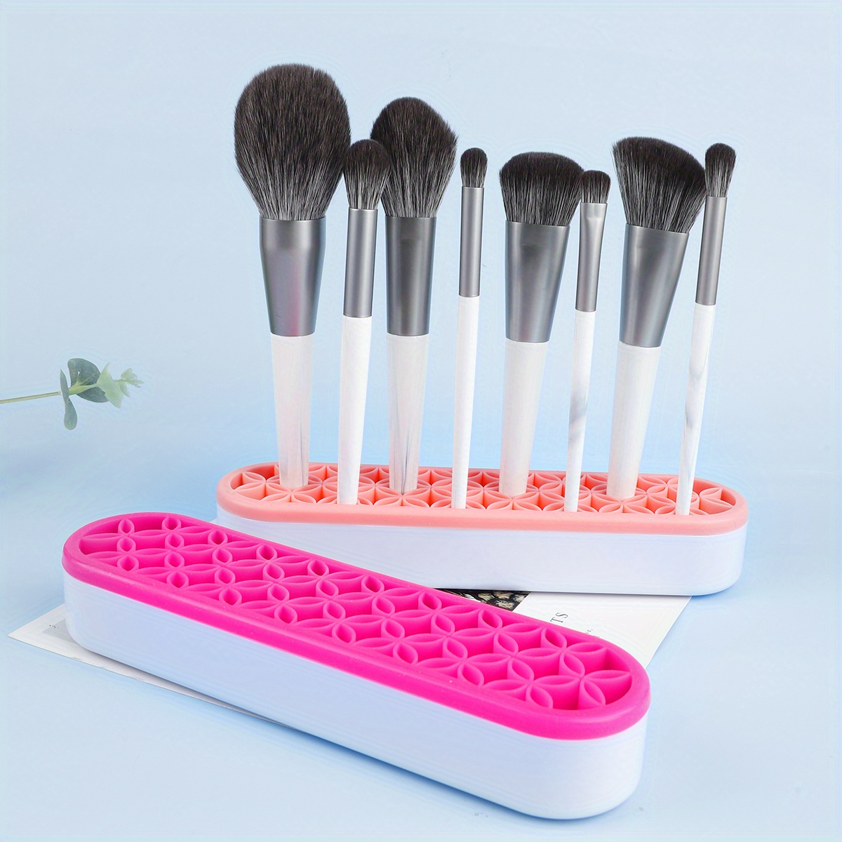 Silicone Desktop Organizer Makeup Brush Stand Holder - Temu