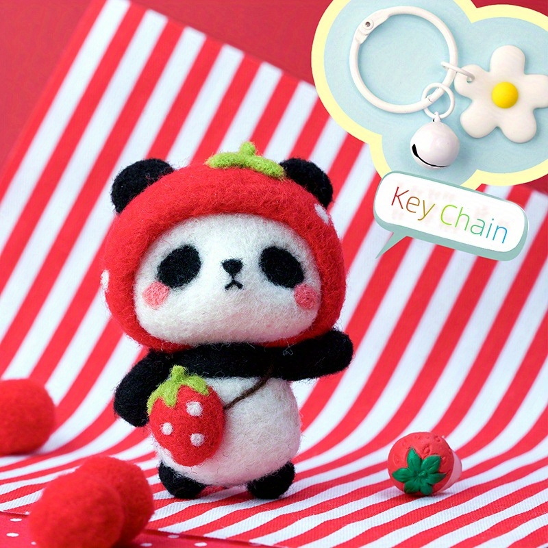 Panda Wolle Filz Nadel Poked Kitting DIY Material Paket Englisch Handbuch  Handgemachte Anhänger Dekoration Puppe Weihnachtsgeschenk