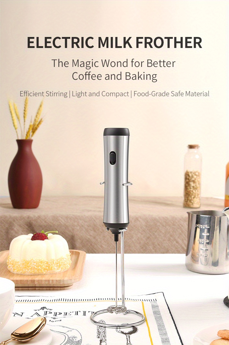 Rechargeable Electric Milk Coffee Frother Whisk Egg Beater
