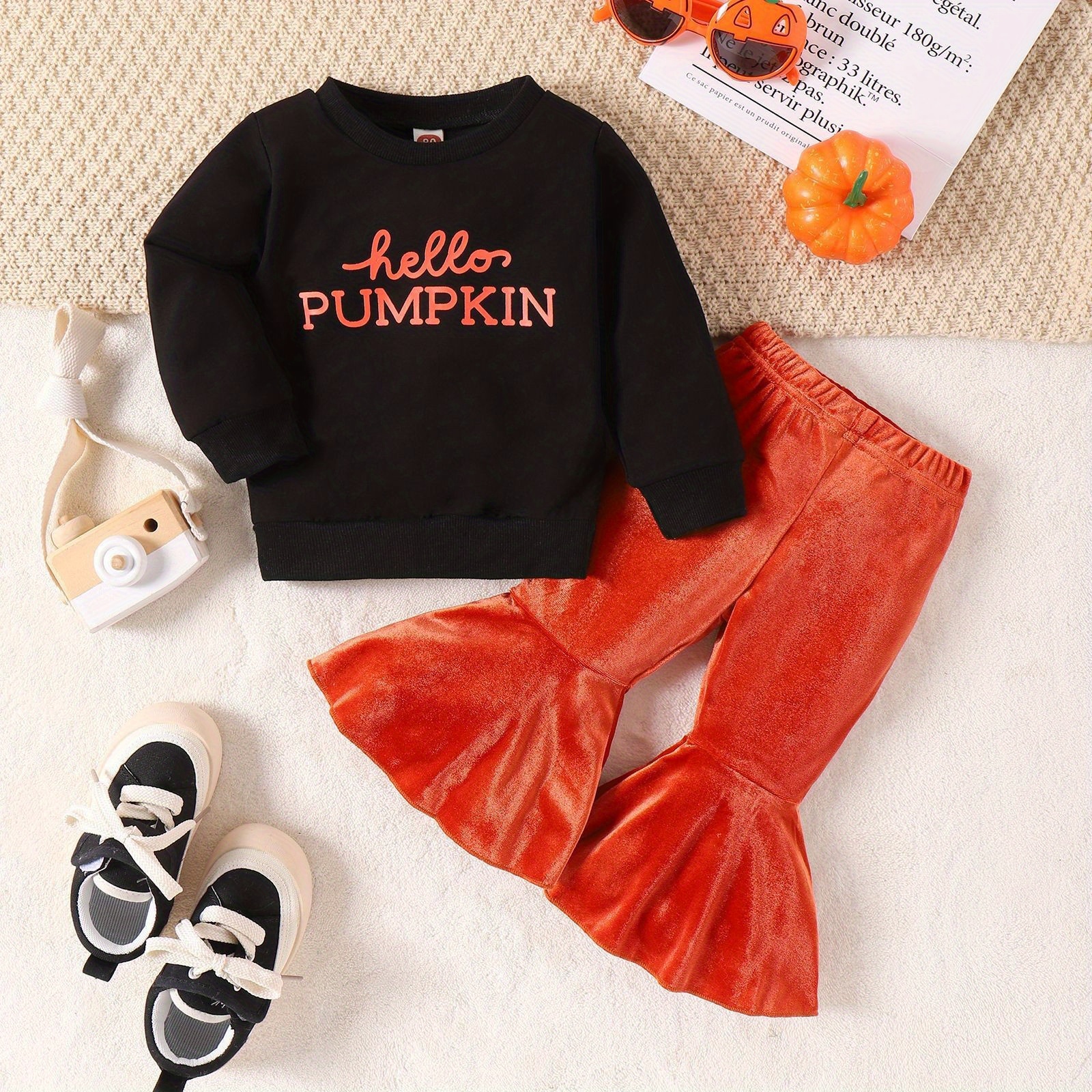 Buy Halloween Pumpkin Print Sweatshirt & Flared Leggings 1-2 Years