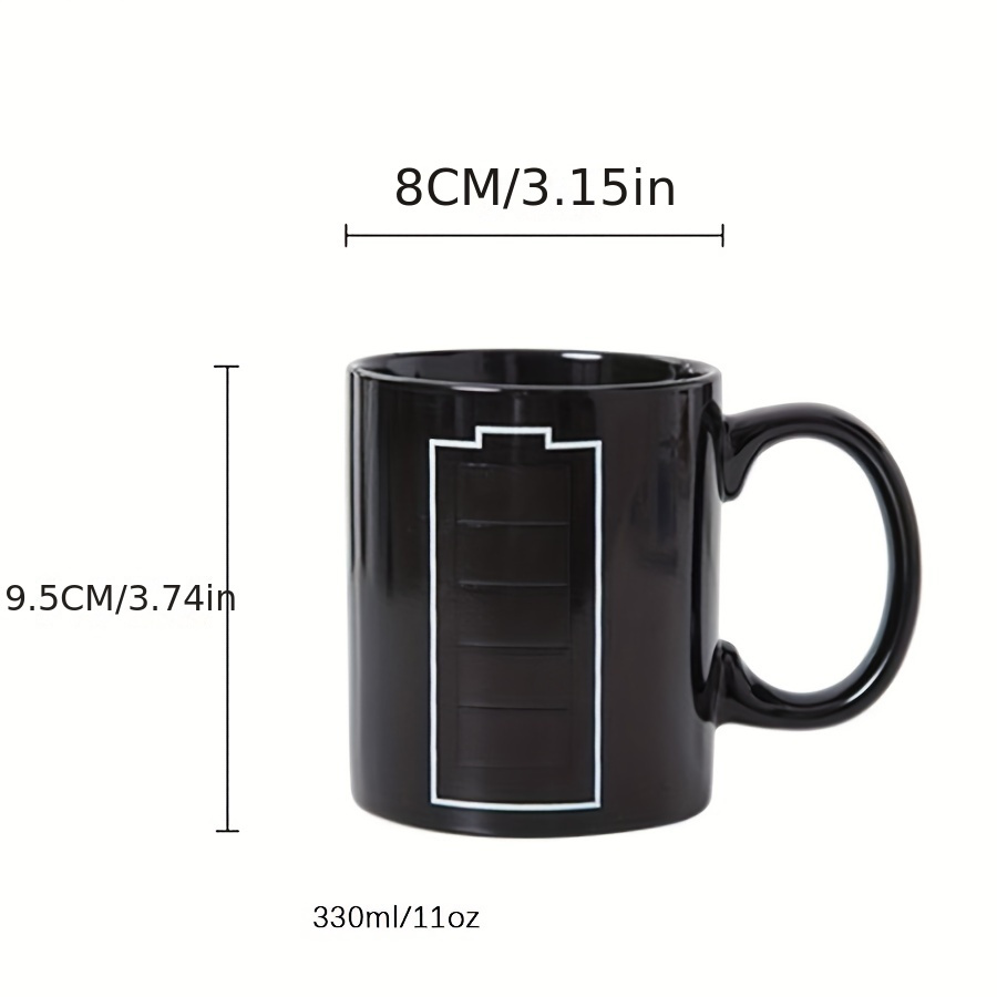Battery Color Changing Mug Programmer Coffee Fuel Gift Cup Thermo Heat  Sensitive