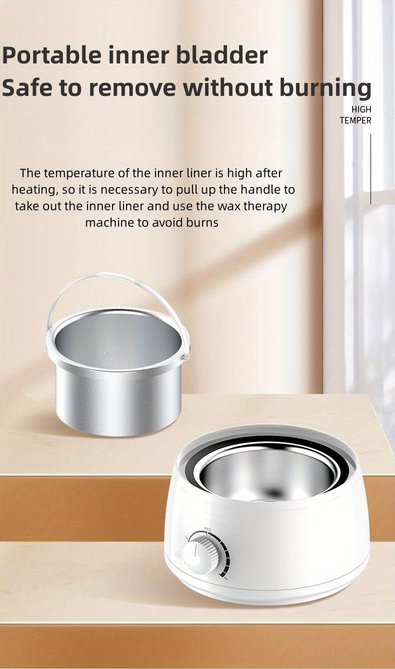 Kit de depilación (25 en 1), calentador de cera para el hogar con 8  frijoles de cera dura (2 onzas) y 10 adhesivos aplicadores para todo el  cuerpo