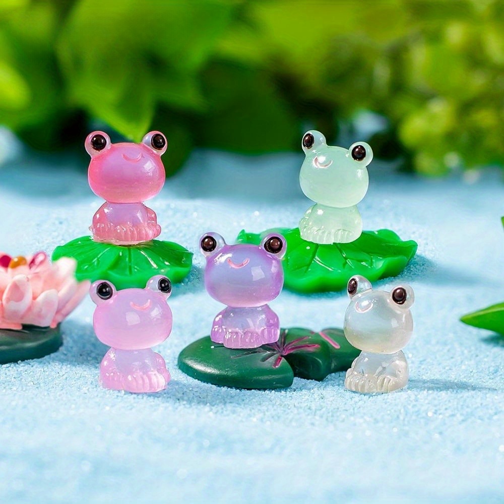 Mini Luminous Frog Sculpture Doolhouse Accessories Micro - Temu Australia