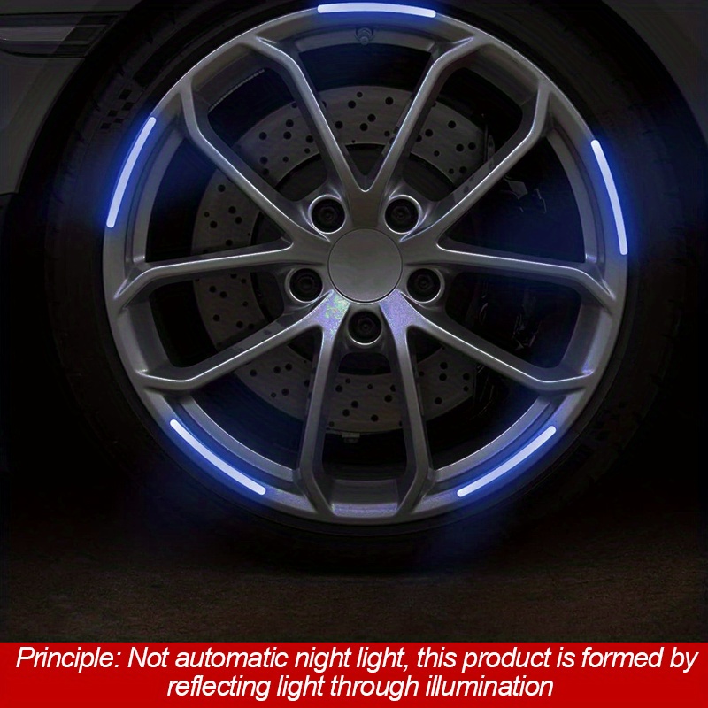 Car Wheel Hub Reflective Sticker Colorful Luminous Dark Blue Temu United Kingdom
