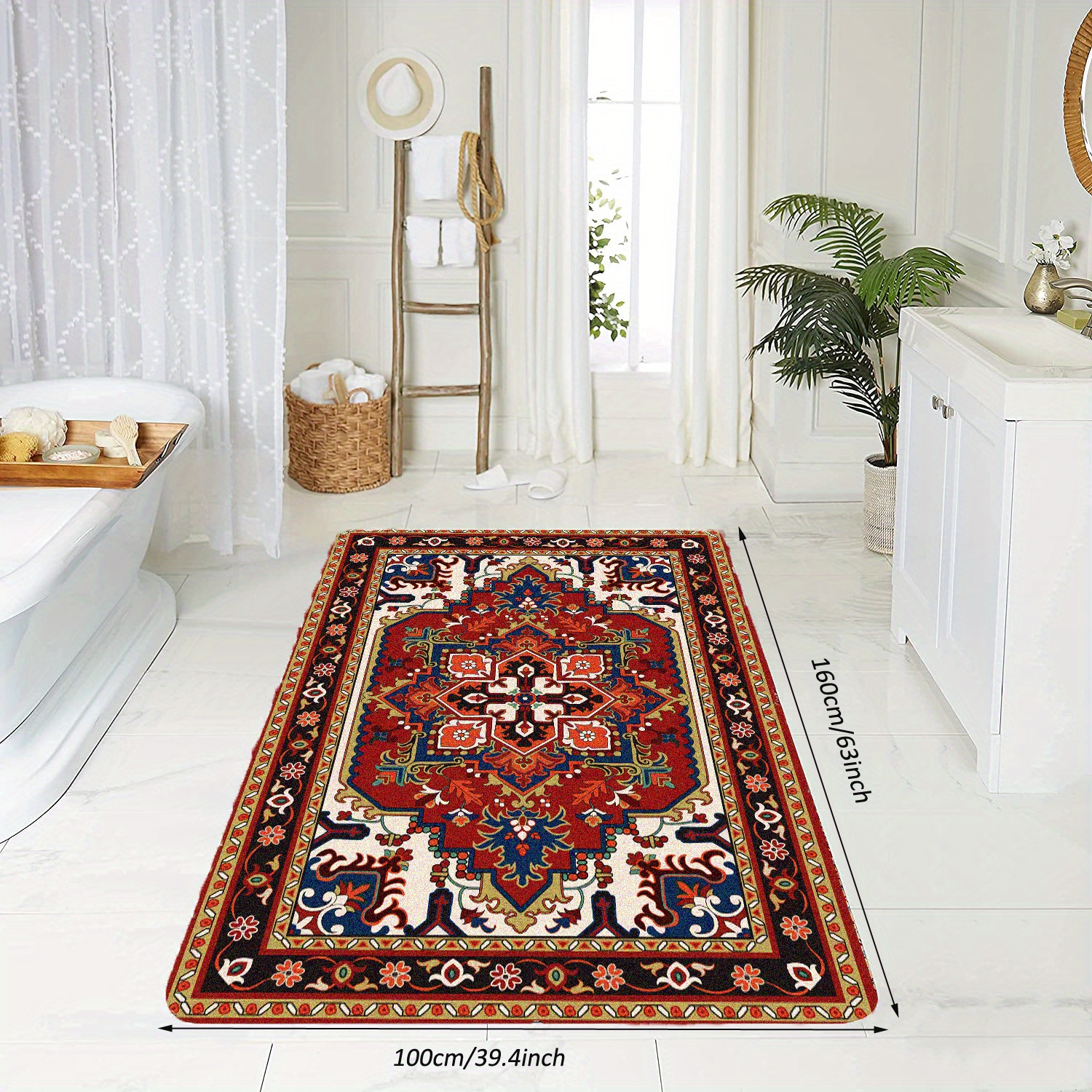 Boho Kitchen Rug Round Soft Carpet Mat Tpr Non slip - Temu