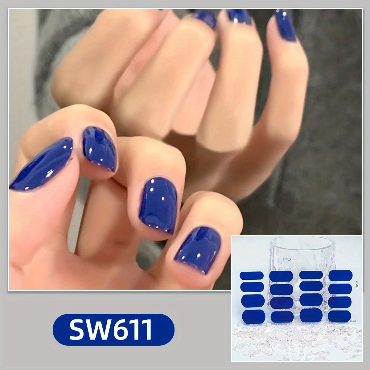 Solid Color Full Wrap Nail Polish Stickers solid Color Nail Temu
