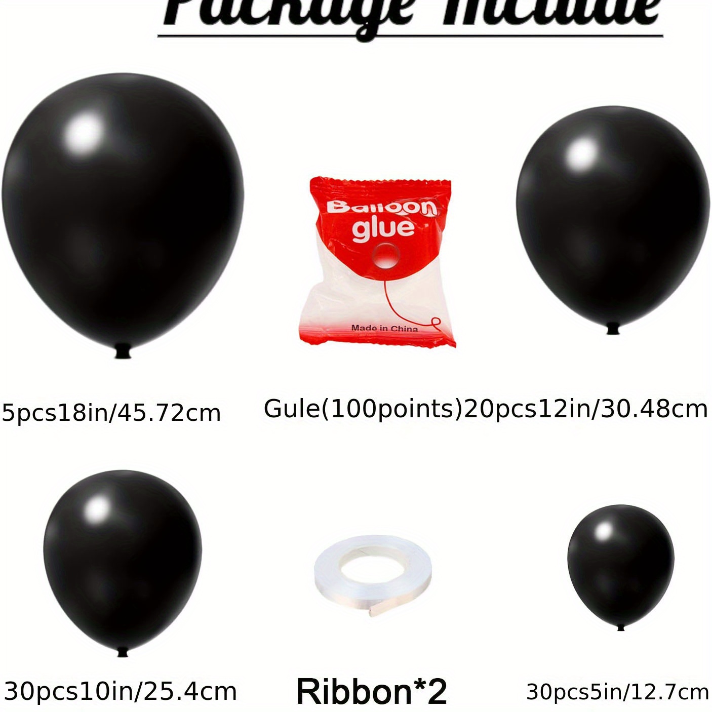 140 Piezas Juego Guirnaldas Globos Plateados Negros - Temu