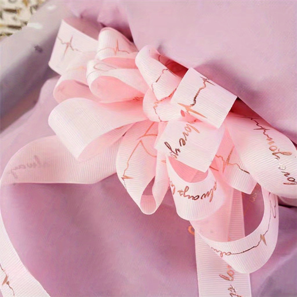 Thread Tape Printed Word Tape Heart Style Bronzing Ribbon Flower