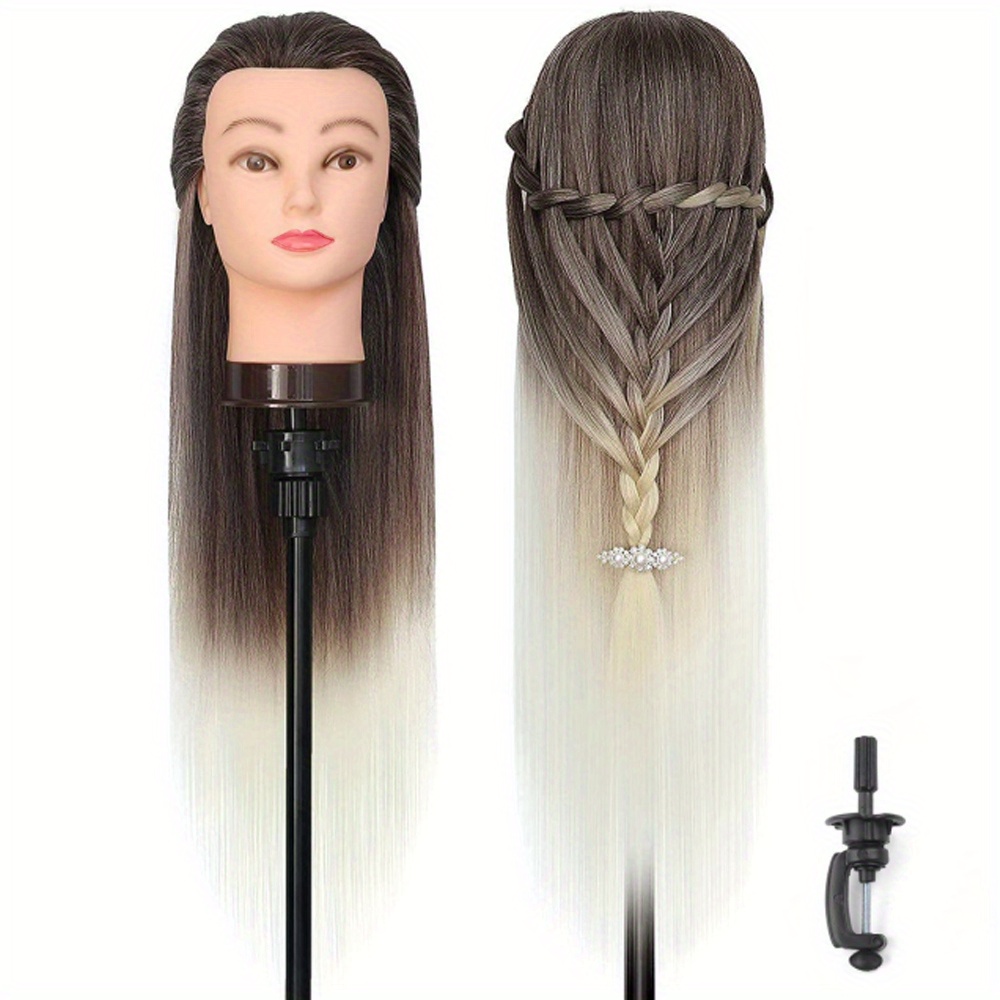 Mannequin Head Model With Super Long Synthetic Fiber - Temu