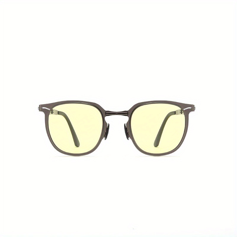 1pc Men's Gun Frame Night Vision Yellow Edge Gray Lens Glasses, Zinc Alloy  Vintage Outdoor Sunglasses