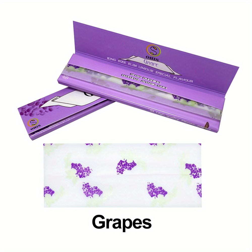 2/5Booklets/64/160pcs, Rolling Paper, Fruit Flavored Rolling Paper, 5 Flavors Cigarette Rolling Papers, Smoking Accessoriesr, Tobacco Tool, 110mm/4.3inches
