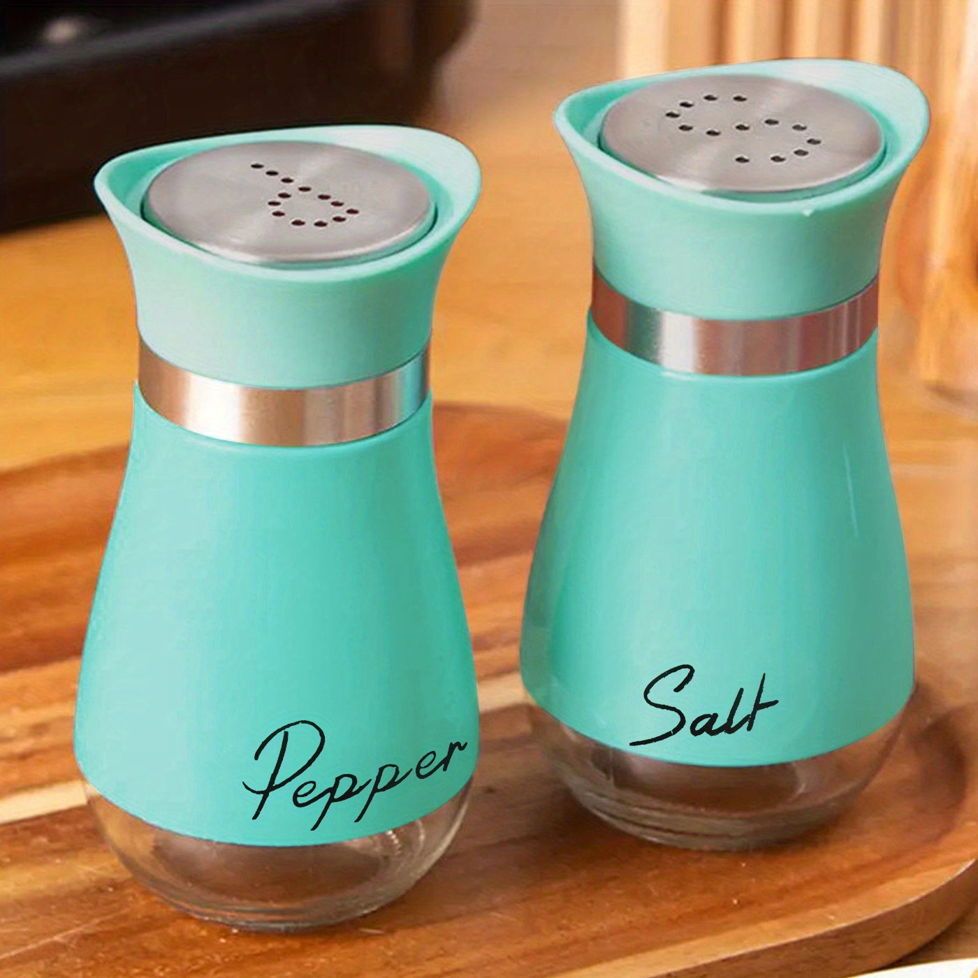 2pcs Refillable Salt & Pepper Grinder Set - Stainless Steel Lid Containers  3.4oz - Kitchen Accessories For Home, Restaurant And Picnic