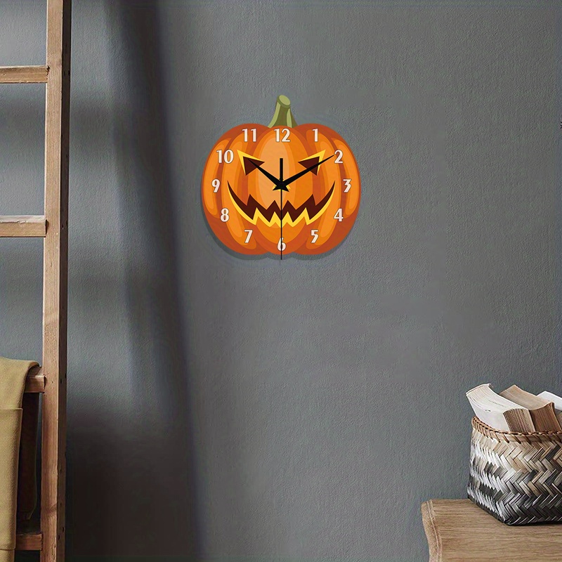 1pc Pumpkin Halloween Decor Wall Clock Creative Art Personality ...