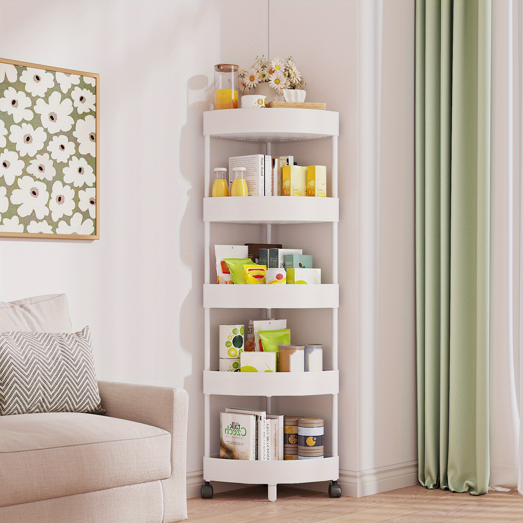 Corner Shelf Floor standing Corner Shelf 4 layer Storage - Temu