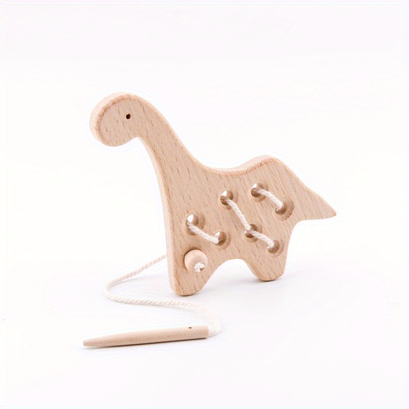 Montessori Wooden Toy Rattle Threading Board Educational Toy