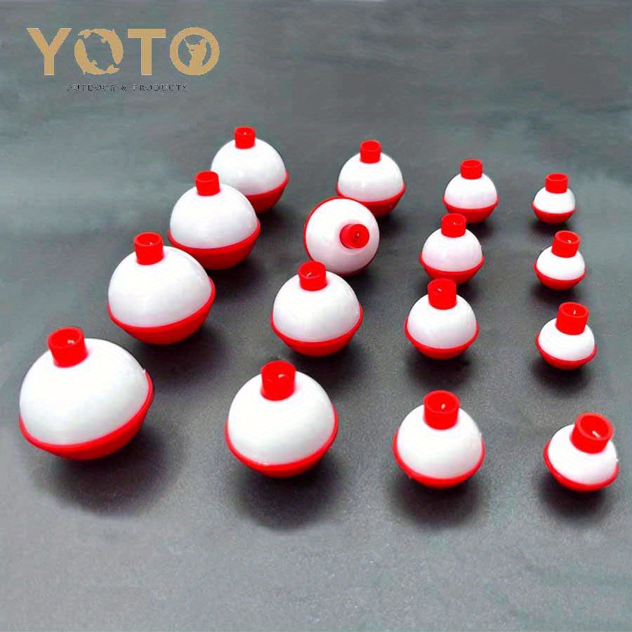 YOTO 16Pcs Fishing Bobbers, 4 Size Snap Hard ABS Fishing Float Red and White  Fishing Bobbers for Fishing Buoy Tackle Accessoriesred and white