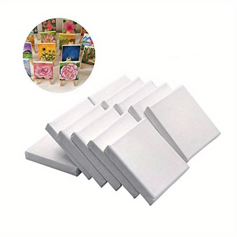 Mini Canvas Easel Set Small Stretched White Blank Canvas - Temu Japan
